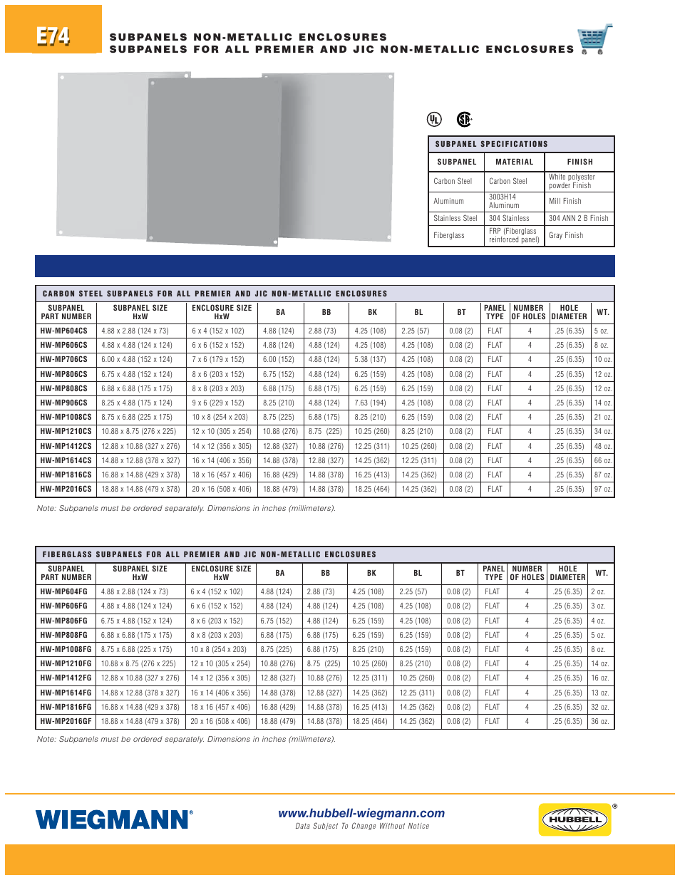Wiegmann Non-Metallic Series User Manual | Page 74 / 80
