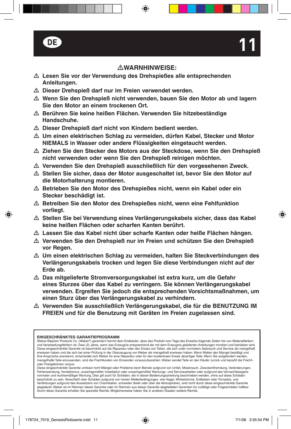 weber Drehspie? Genesis User Manual | Page 11 / 40