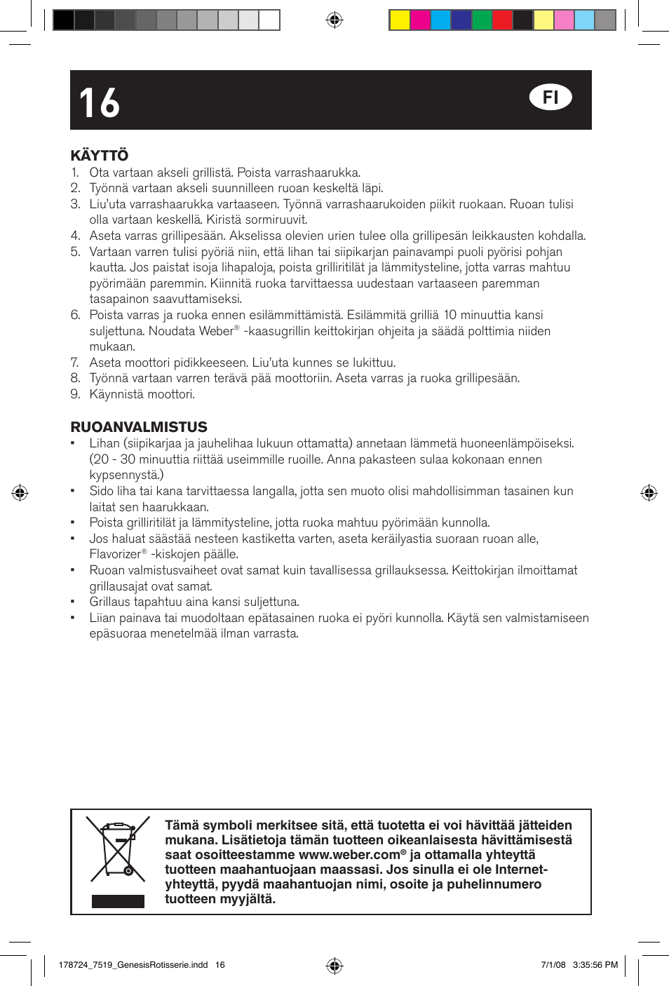 weber Drehspie? Genesis User Manual | Page 16 / 40