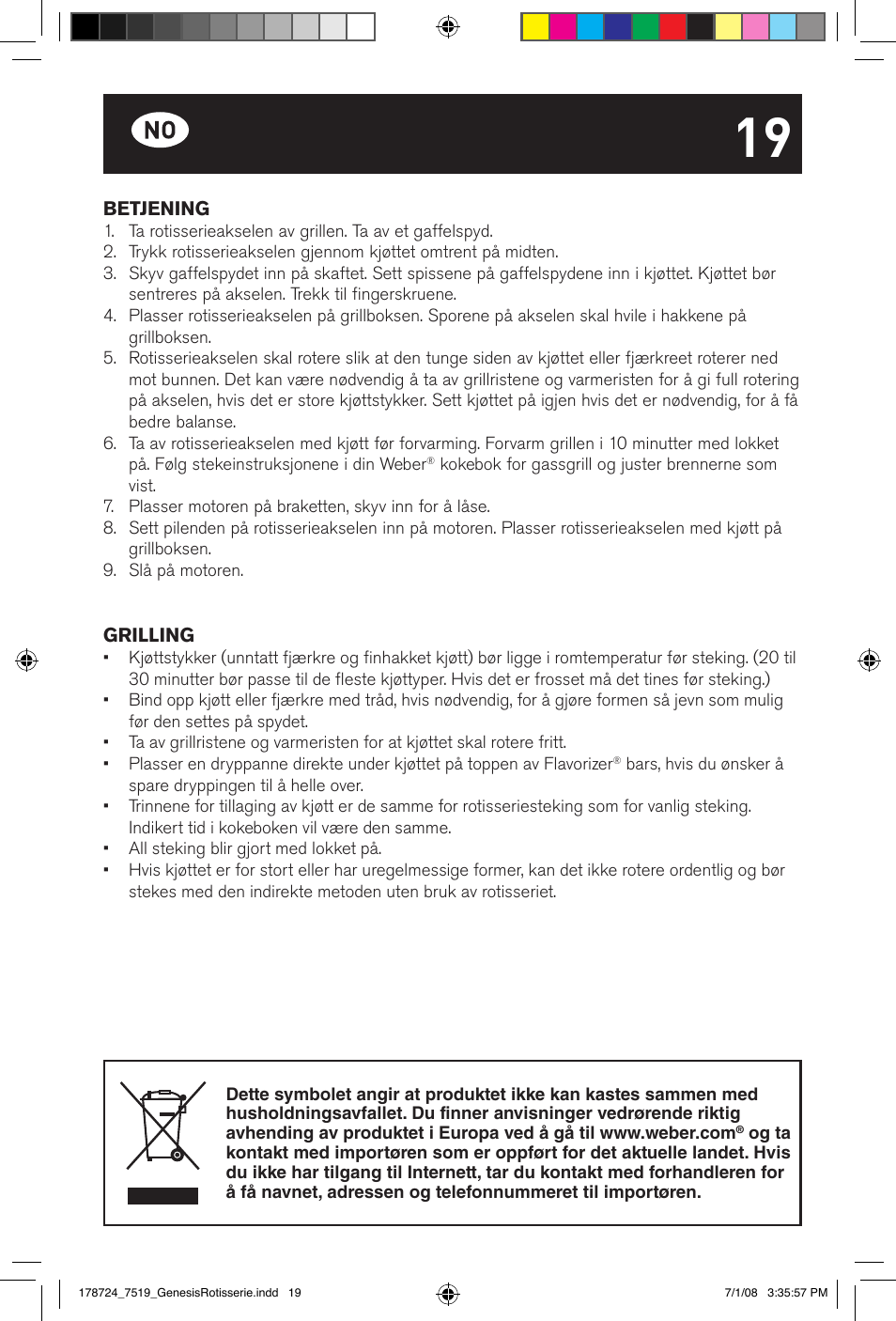 weber Drehspie? Genesis User Manual | Page 19 / 40