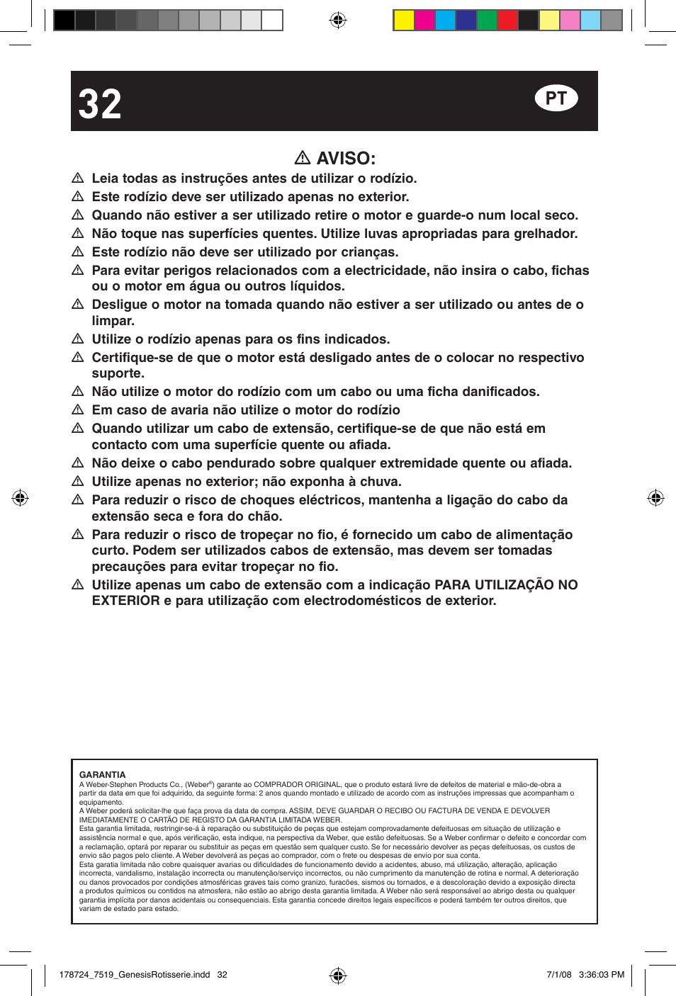 Aviso | weber Drehspie? Genesis User Manual | Page 32 / 40