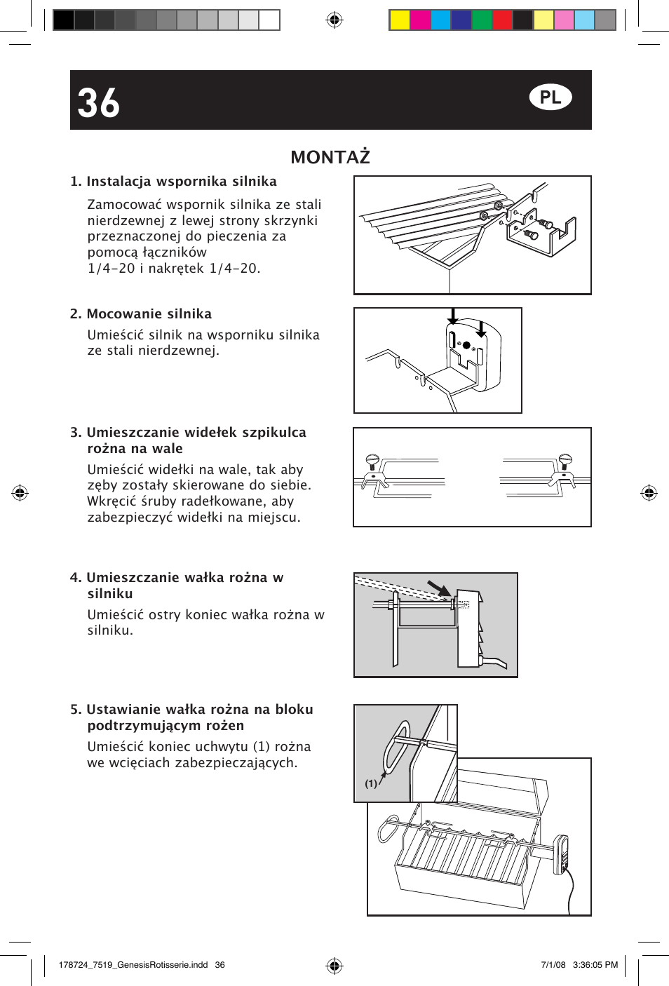Montaż | weber Drehspie? Genesis User Manual | Page 36 / 40