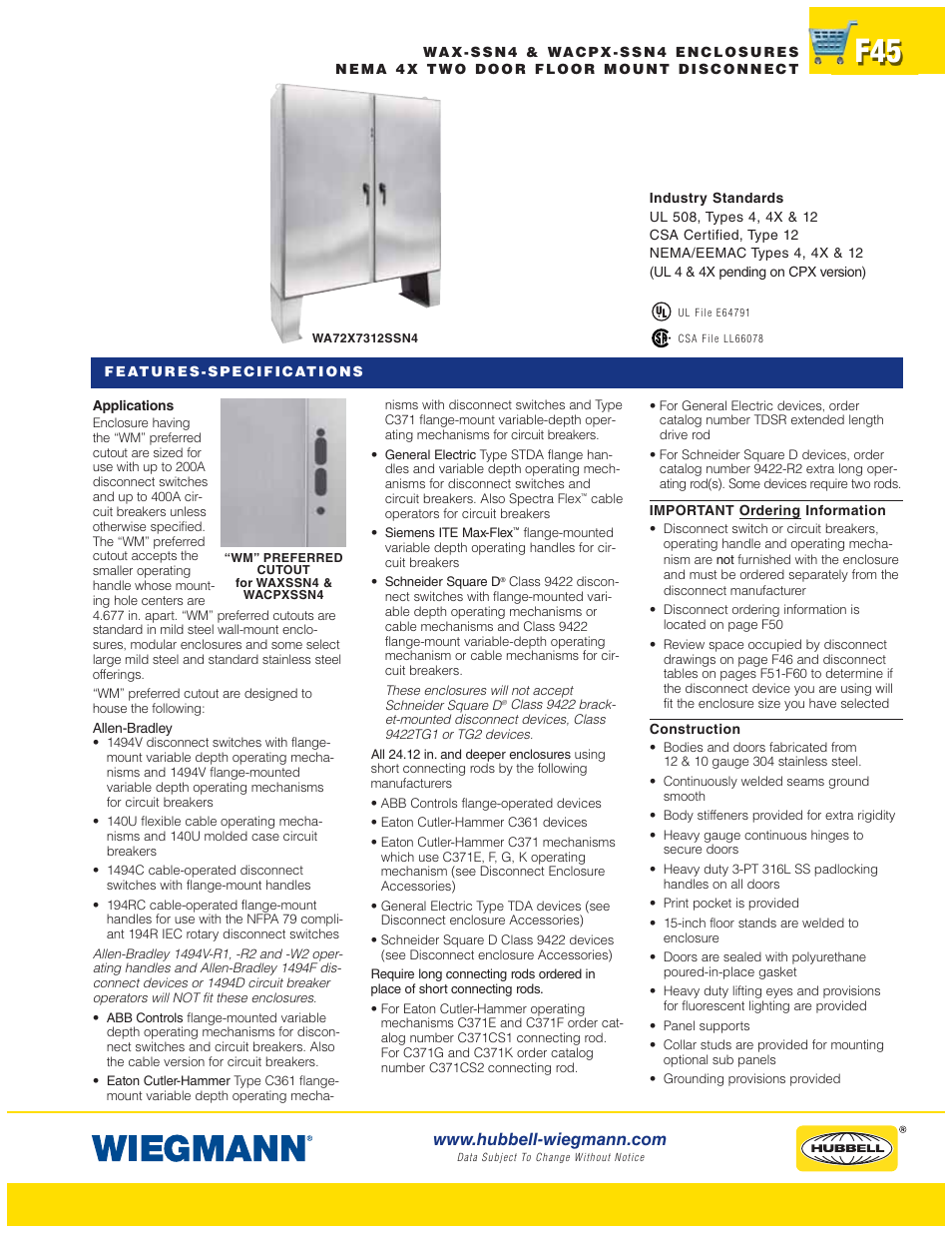 Wiegmann WAX-MSSN4 Series User Manual | Page 45 / 62