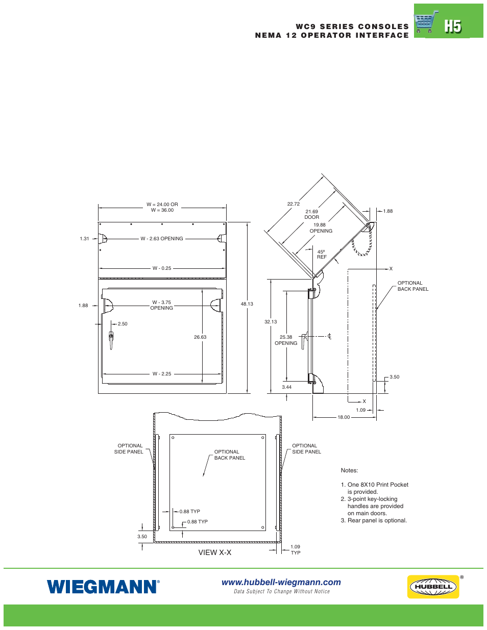 View x-x | Wiegmann PBYX Series User Manual | Page 5 / 28