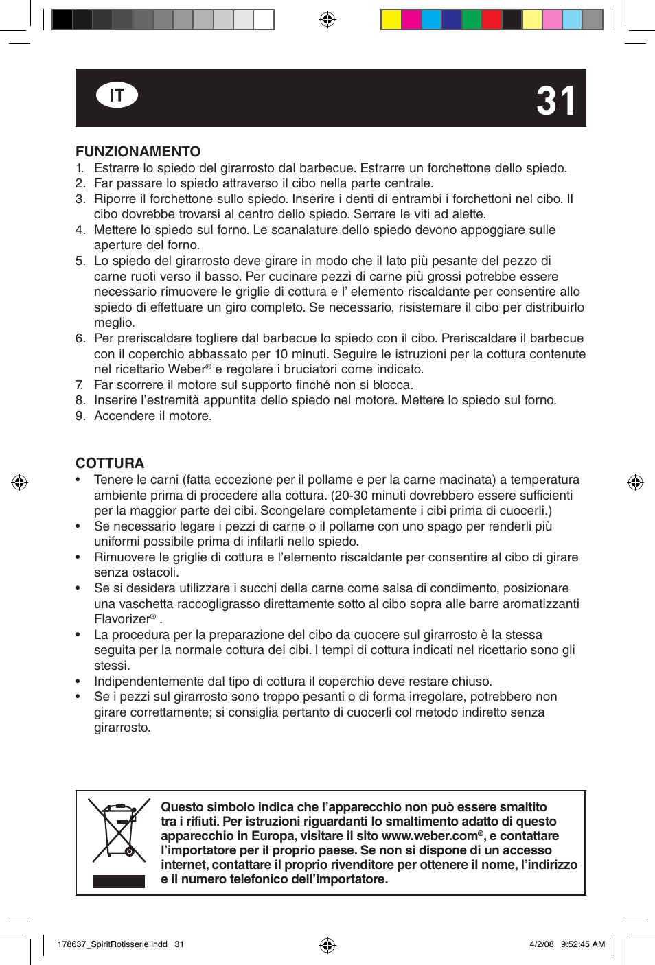 weber Drehspie? Spirit User Manual | Page 31 / 40
