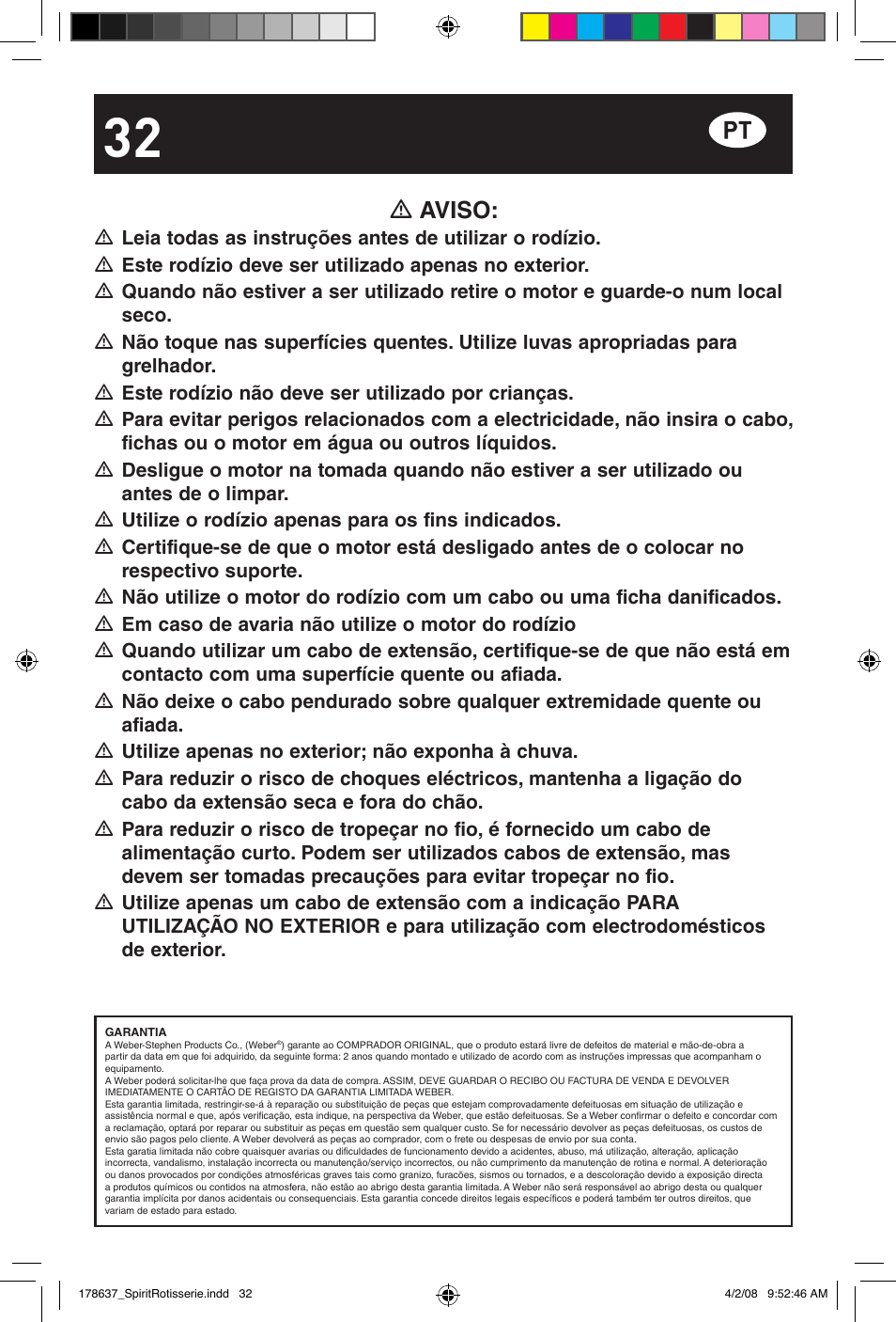Aviso | weber Drehspie? Spirit User Manual | Page 32 / 40