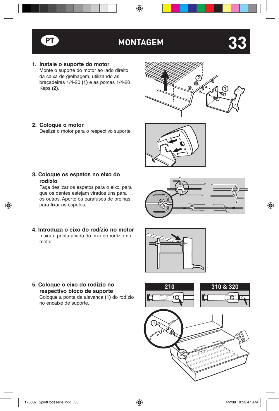 Montagem | weber Drehspie? Spirit User Manual | Page 33 / 40