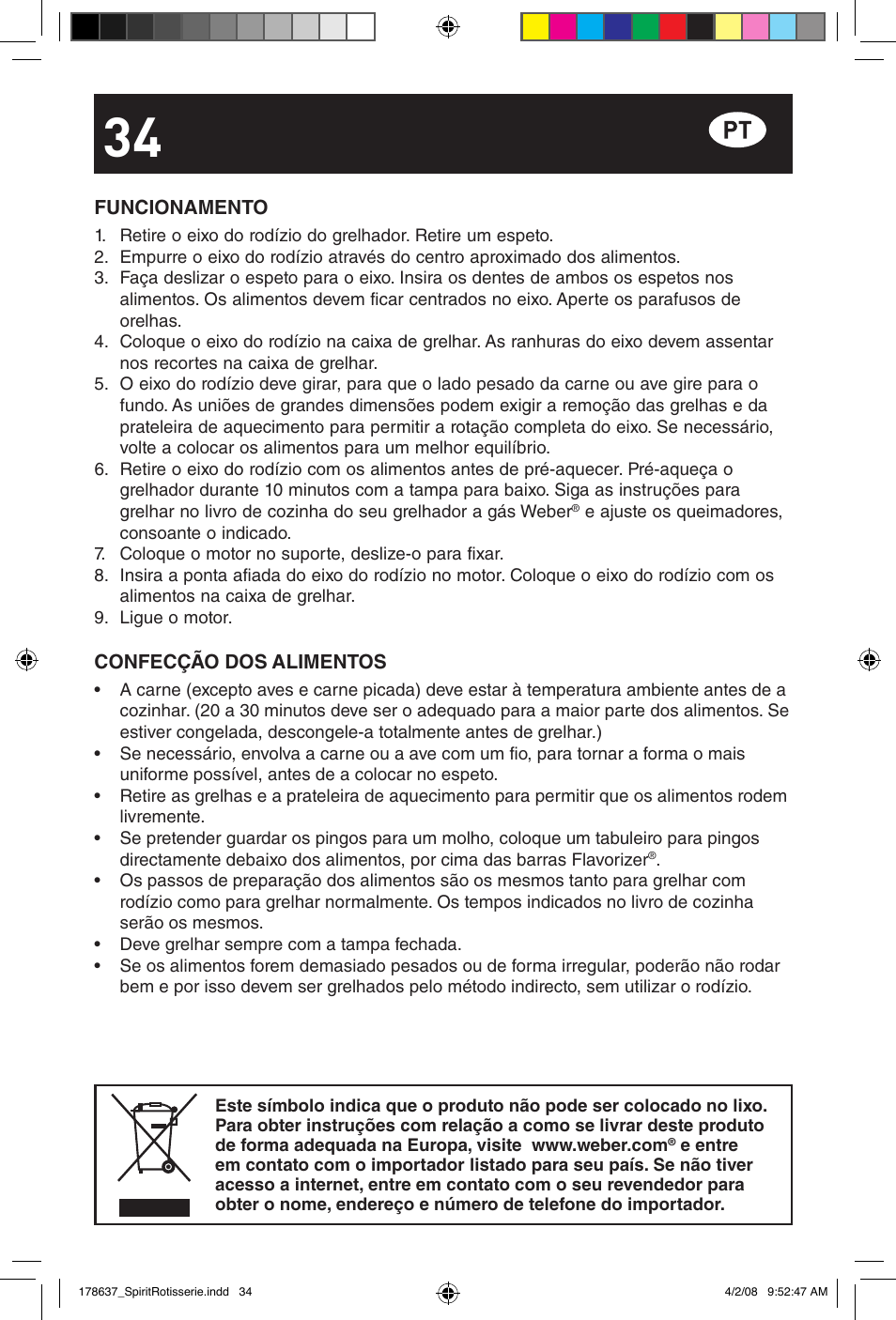 weber Drehspie? Spirit User Manual | Page 34 / 40