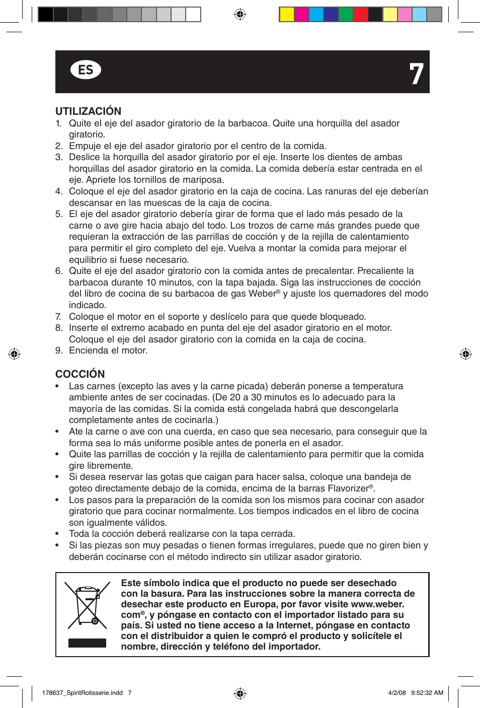 weber Drehspie? Spirit User Manual | Page 7 / 40