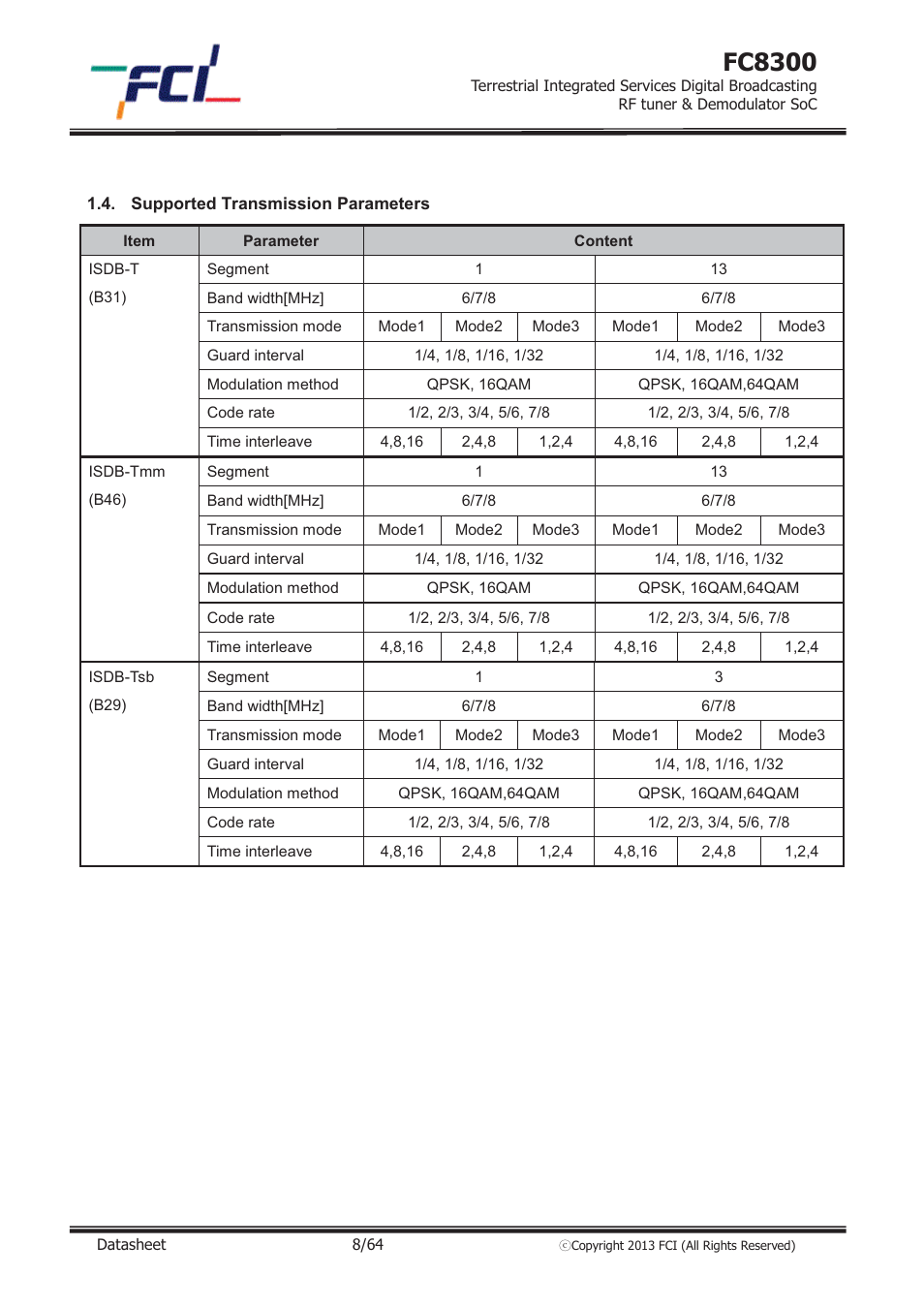 Fc8300 | Silicon Motion FC8300 User Manual | Page 8 / 8