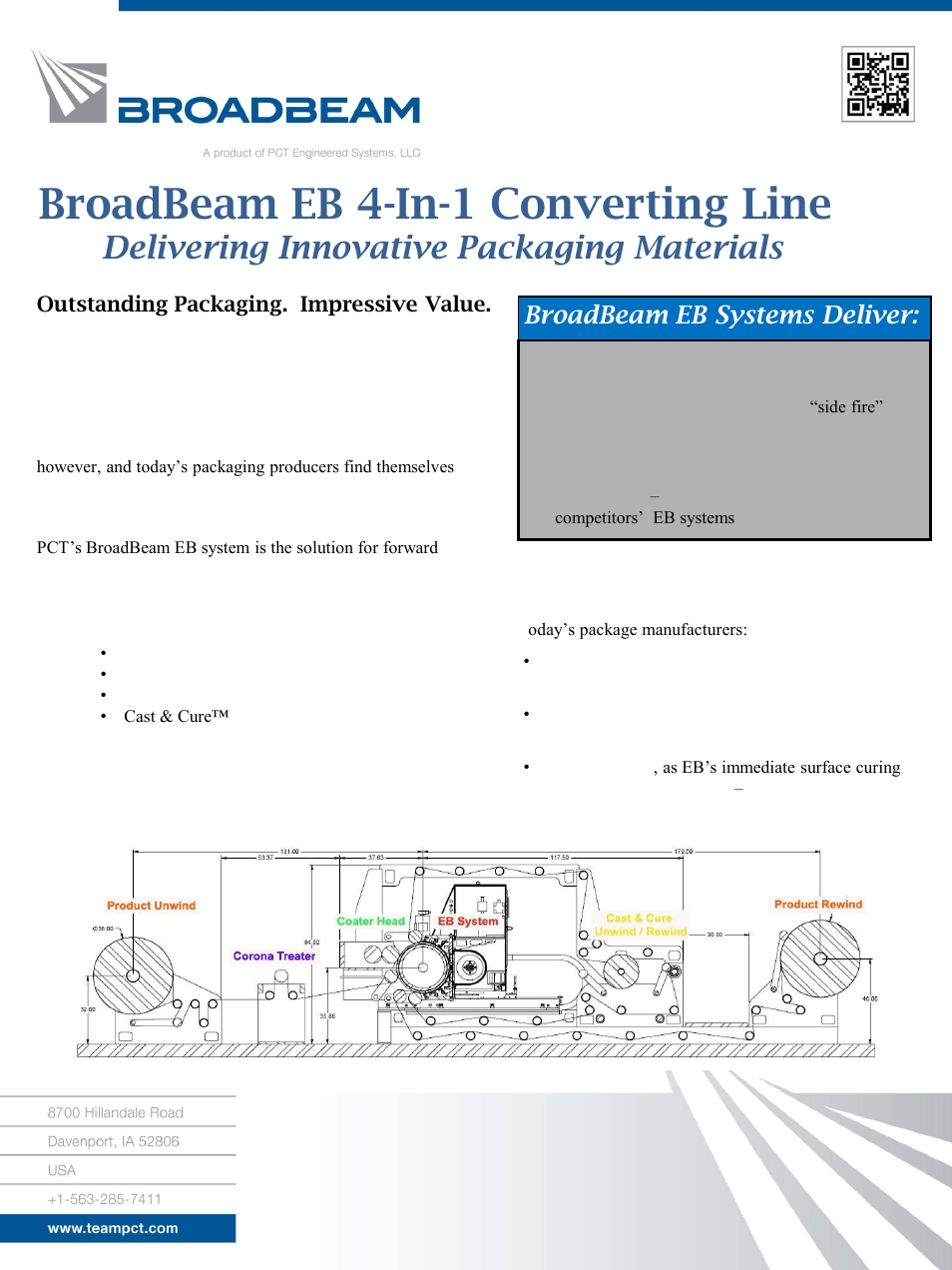 PCT Engineered BroadBeam EB 4-In-1 Converting Line User Manual | 2 pages