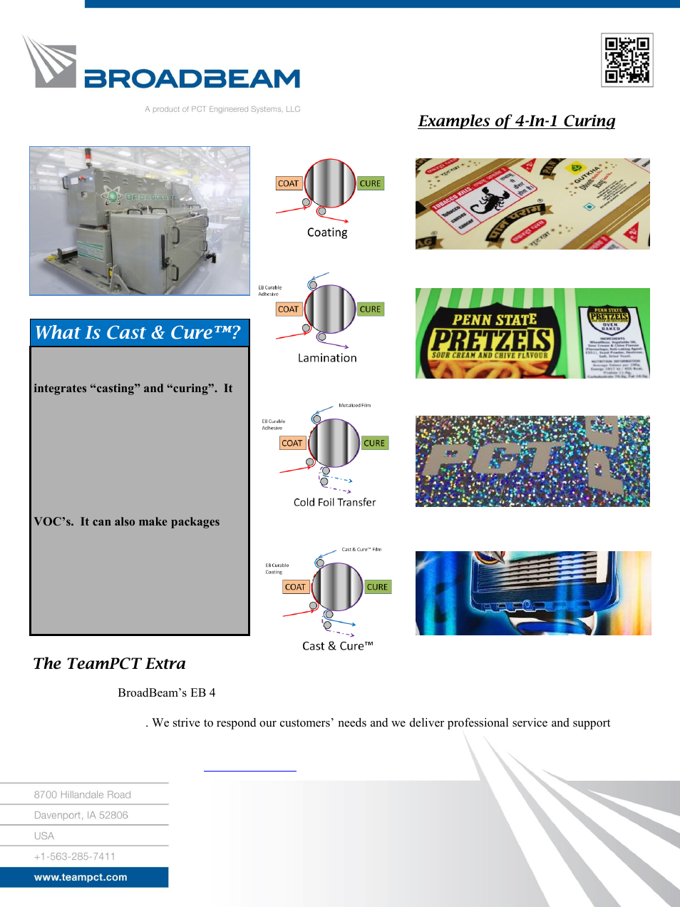 What is cast & cure | PCT Engineered BroadBeam EB 4-In-1 Converting Line User Manual | Page 2 / 2