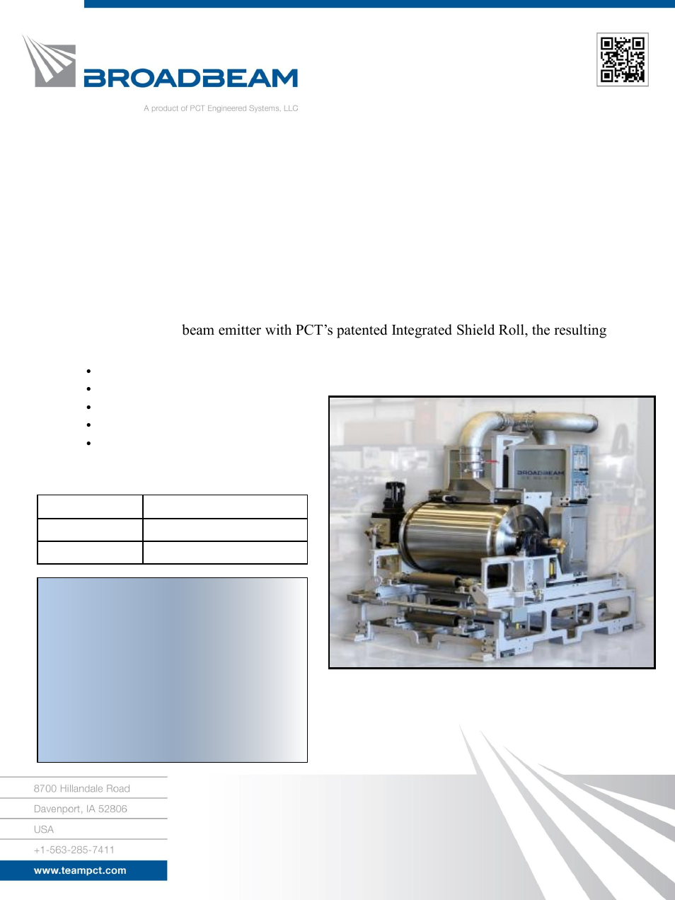 PCT Engineered EB Technology for Narrow Web Systems User Manual | 2 pages