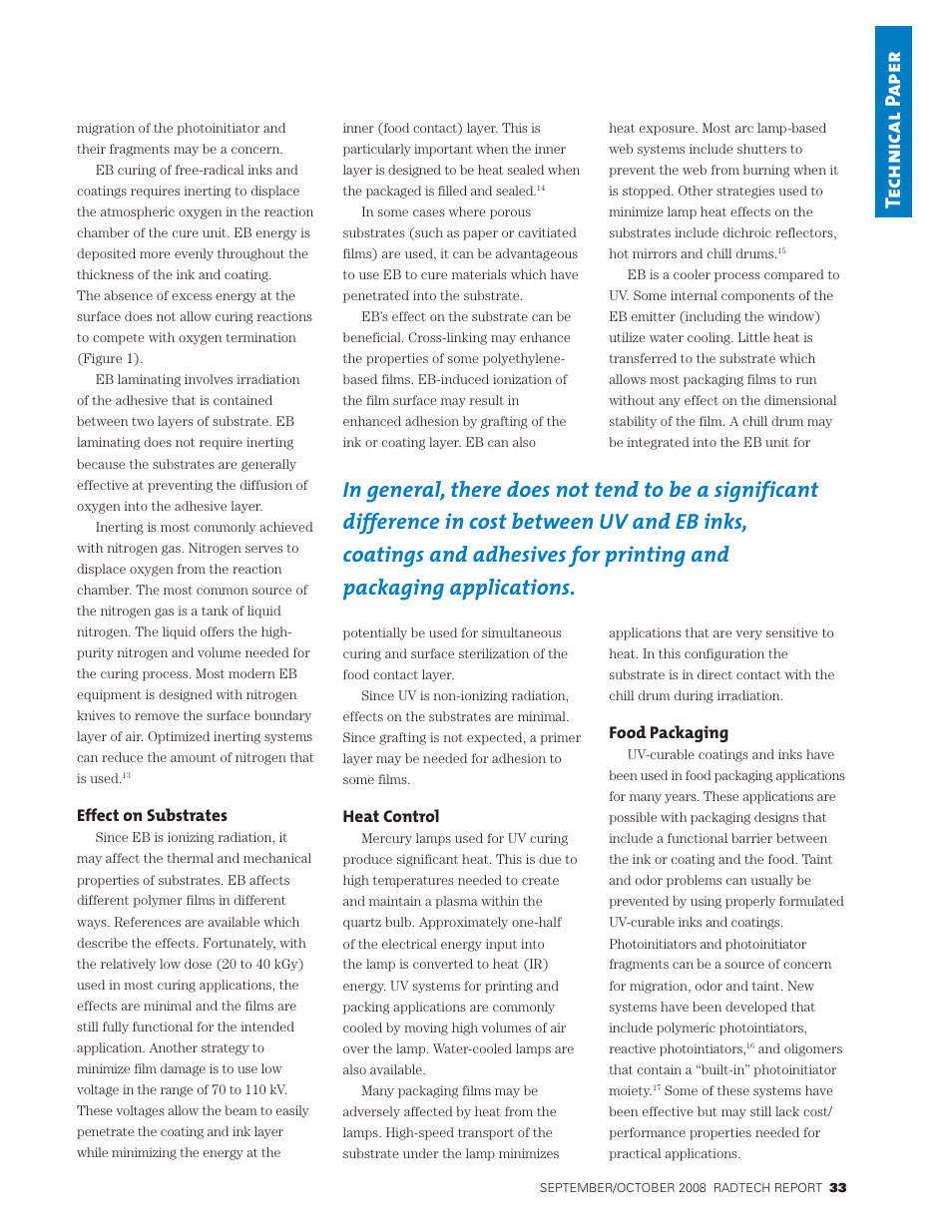 Tech n ical p ape r | PCT Engineered Comparison of UV and EB Technology for Printing and Packaging Applications User Manual | Page 7 / 9