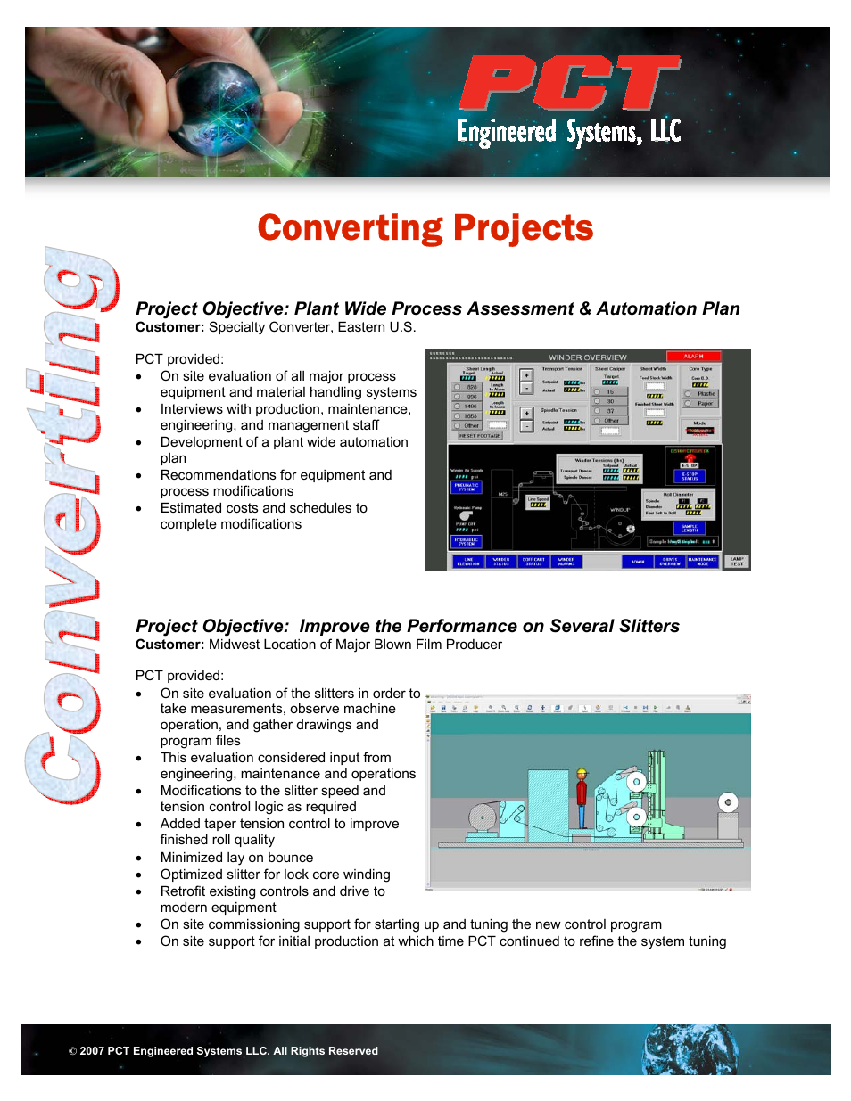 PCT Engineered Converting Projects User Manual | 3 pages