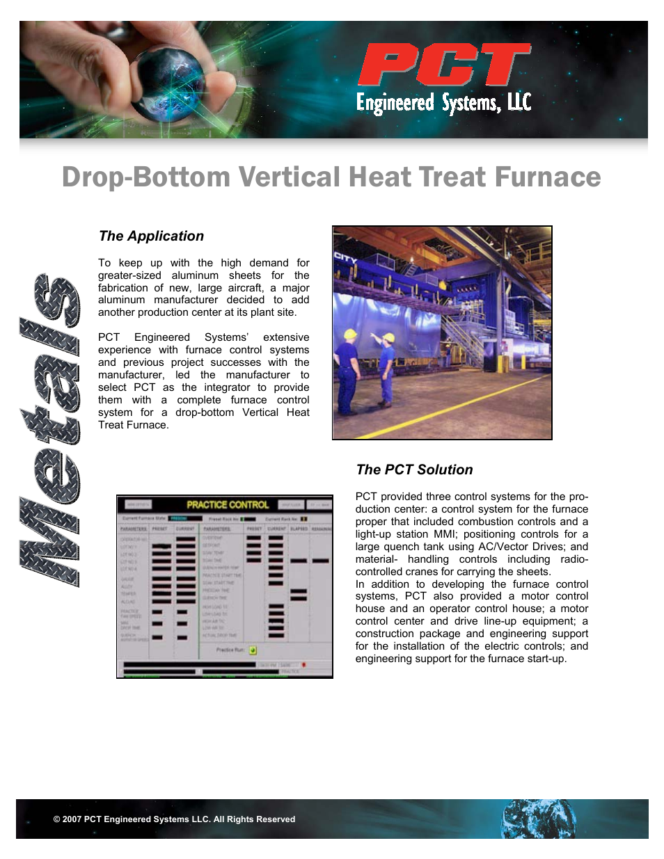 PCT Engineered Drop-Bottom Vertical Heat Treat Furnace User Manual | 2 pages