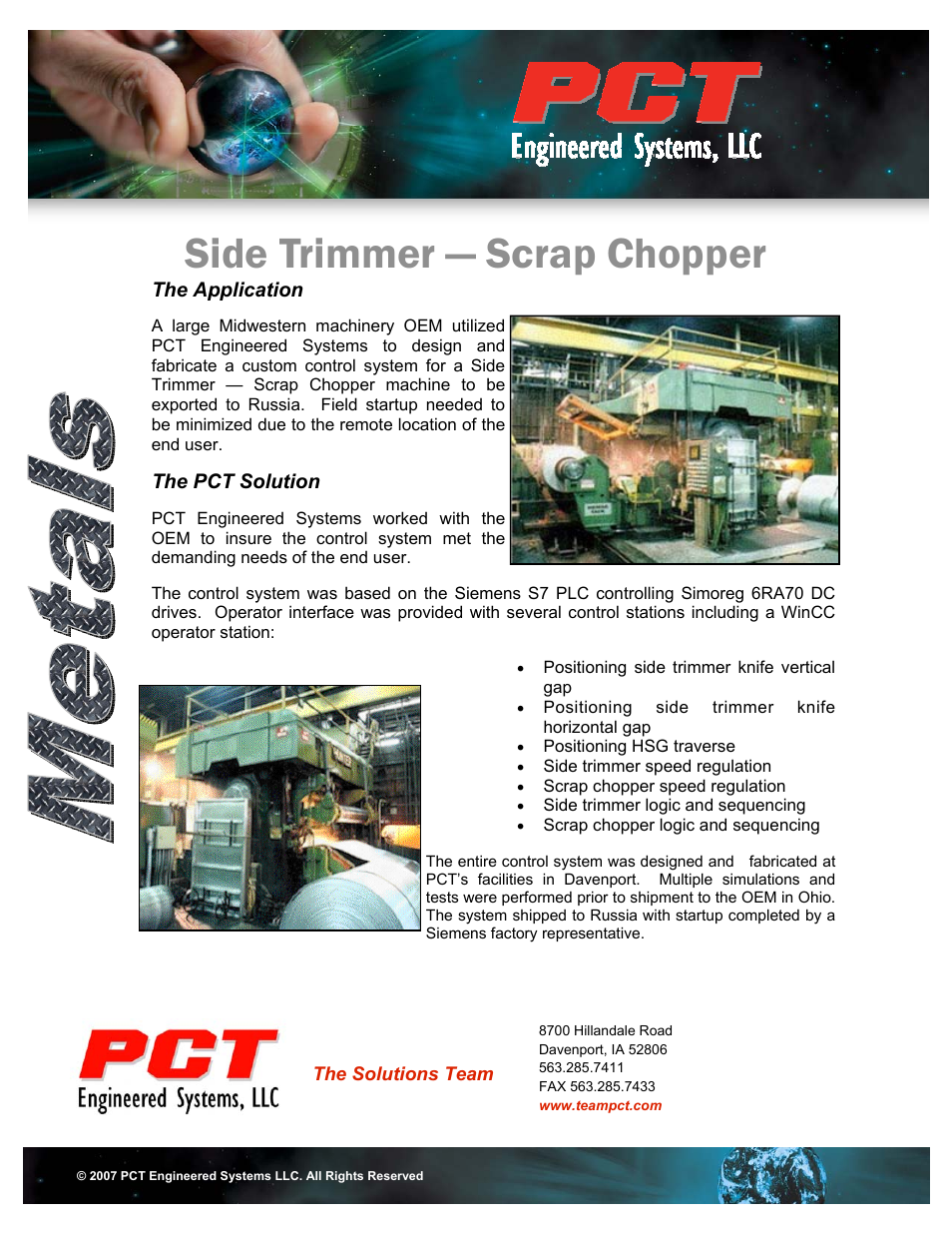 PCT Engineered Side Trimmer — Scrap Chopper User Manual | 1 page