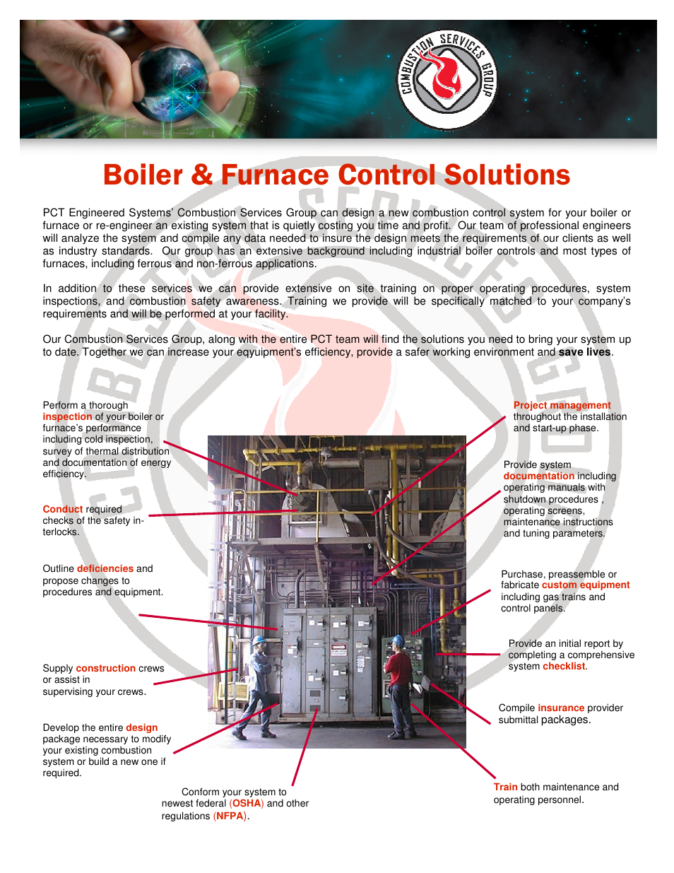 PCT Engineered Boiler & Furnace Control Solutions User Manual | 2 pages