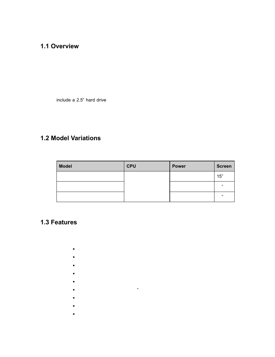 Verview, Odel, Ariations | Eatures, 1 overview, 2 model variations, 3 features | Maple Systems PC419C User Manual | Page 14 / 133
