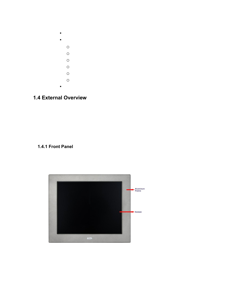 Xternal, Verview, 1 front panel | Figure 1-2: front view, 4 external overview | Maple Systems PC419C User Manual | Page 15 / 133