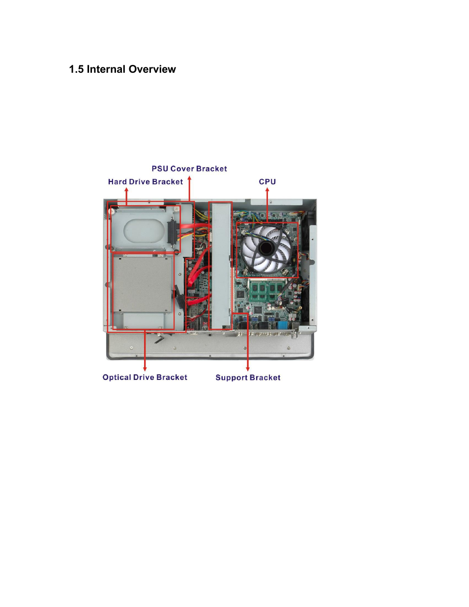 Nternal, Verview, Figure 1-9: internal components | 5 internal overview | Maple Systems PC419C User Manual | Page 21 / 133