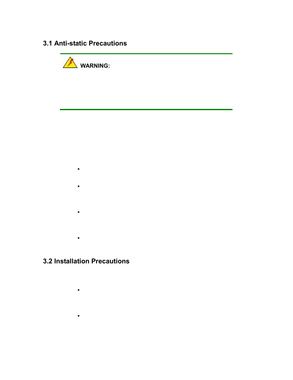 Static, Recautions, Nstallation | 1 anti-static precautions, 2 installation precautions | Maple Systems PC419C User Manual | Page 32 / 133