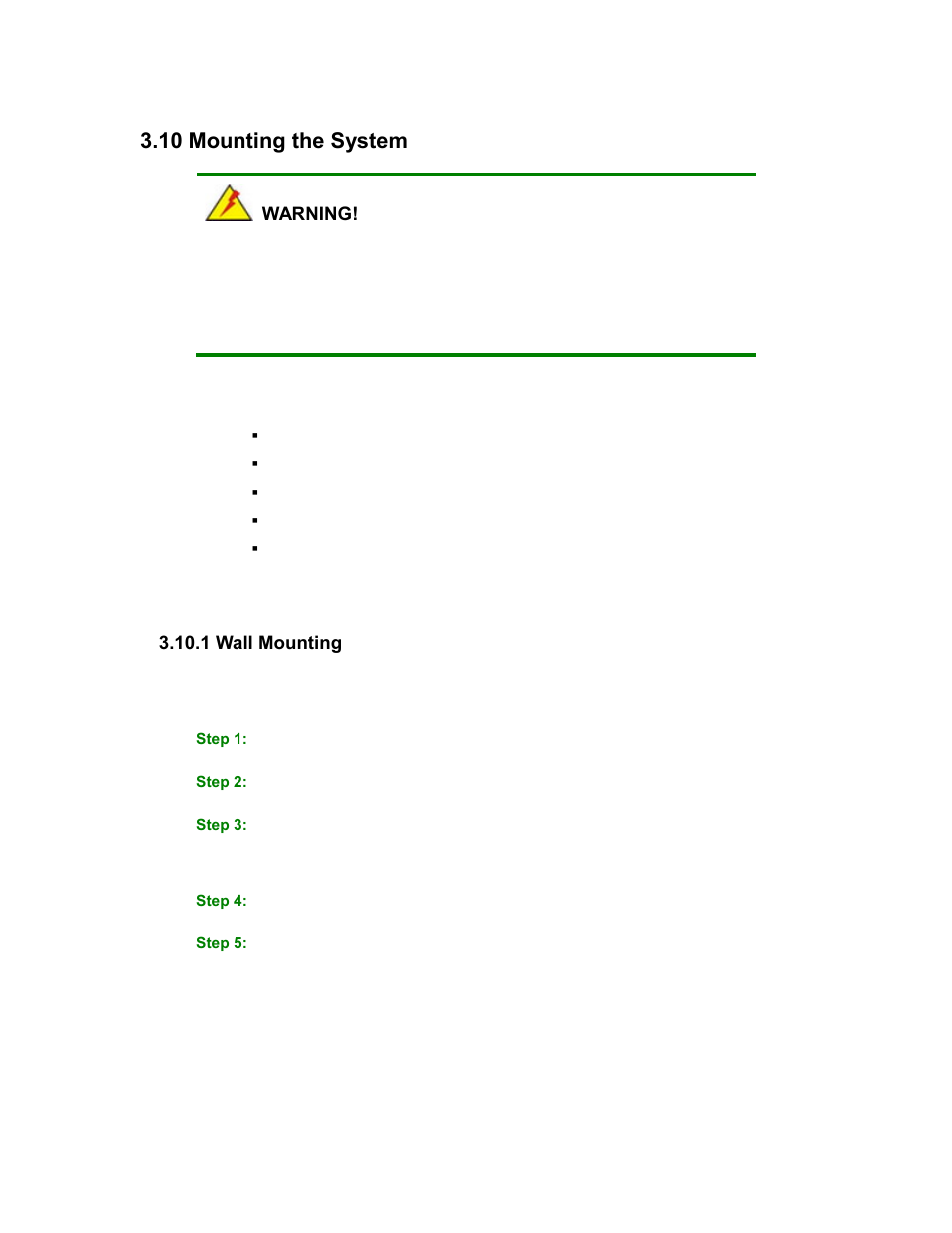 Ounting the, Ystem, 1 wall mounting | 10 mounting the system | Maple Systems PC419C User Manual | Page 43 / 133