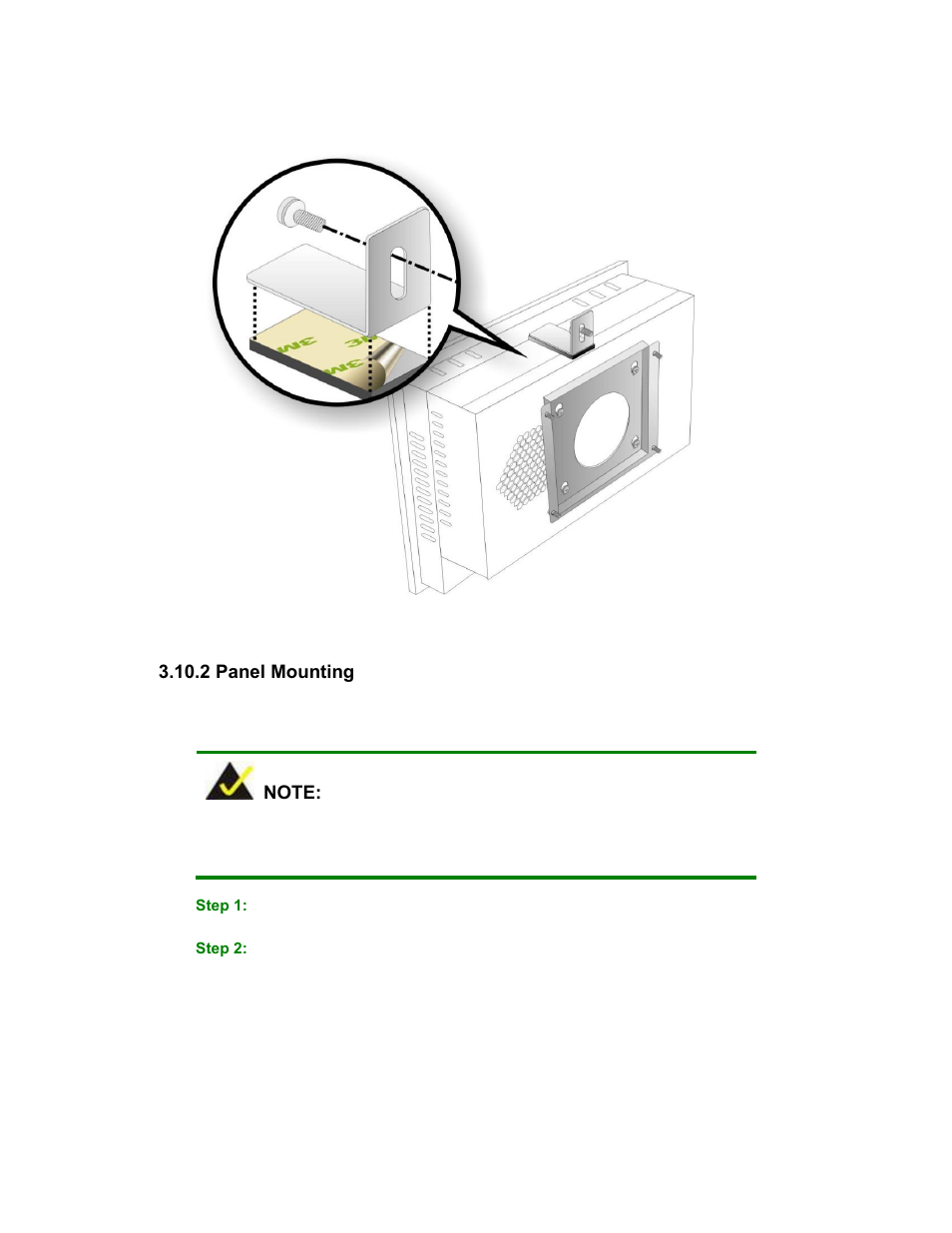 2 panel mounting, Figure 3-13: secure the chassis | Maple Systems PC419C User Manual | Page 46 / 133