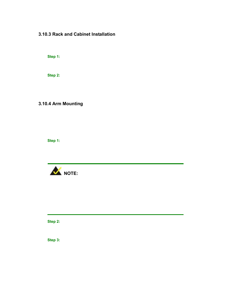 3 rack and cabinet installation, 4 arm mounting | Maple Systems PC419C User Manual | Page 49 / 133