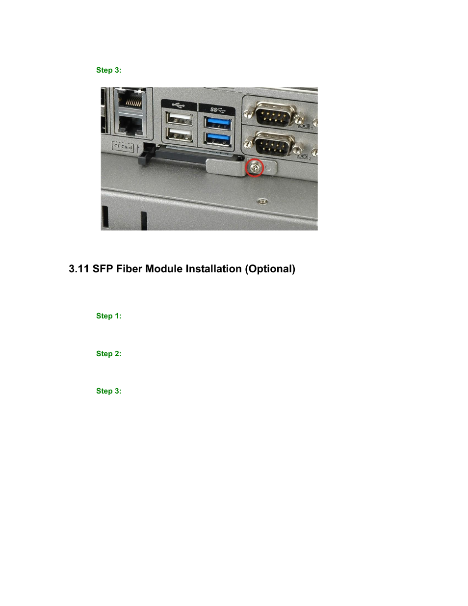Iber, Odule, Nstallation | Ptional, 11 sfp fiber module installation (optional) | Maple Systems PC419C User Manual | Page 52 / 133