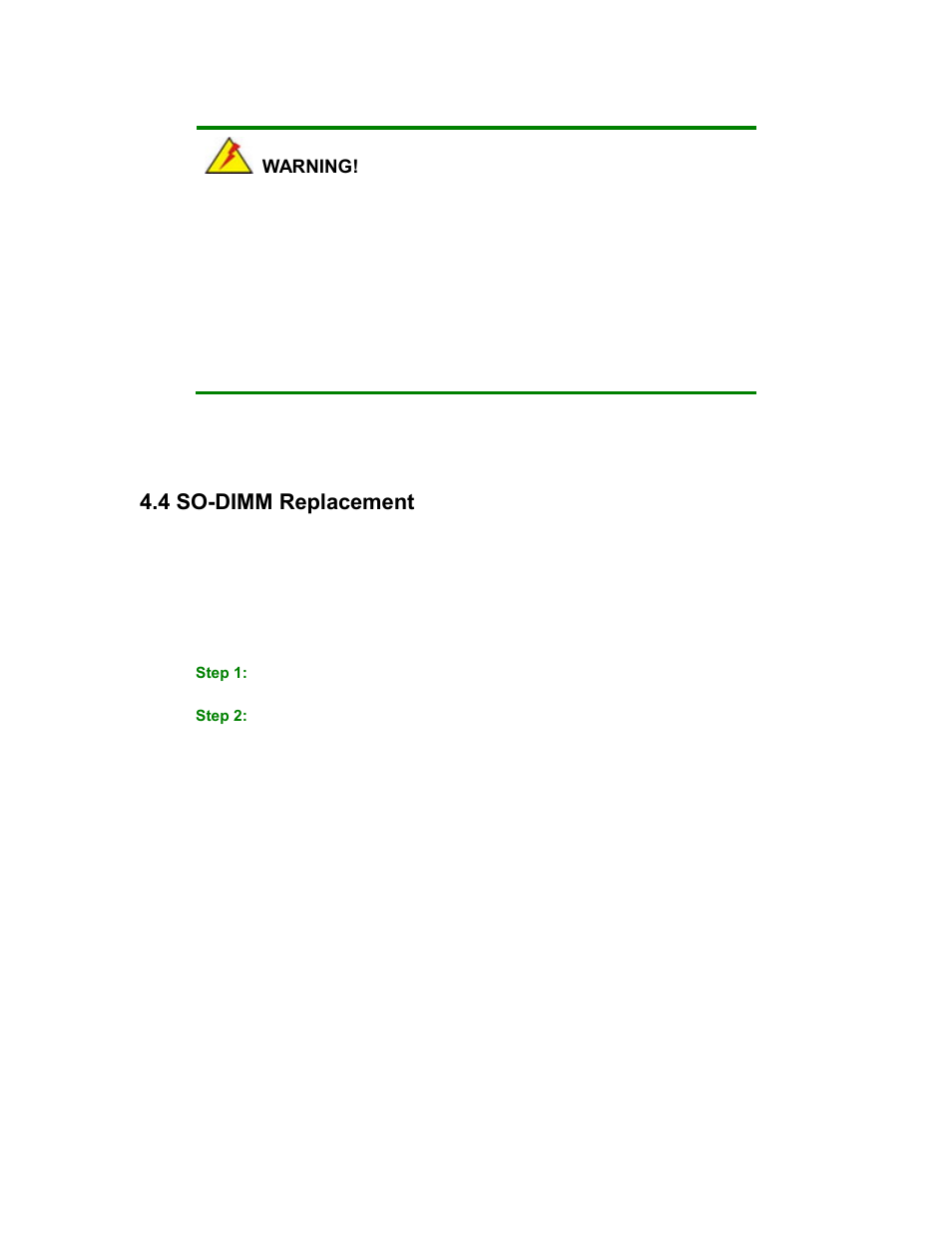 So-dimm, Eplacement, 4 so-dimm replacement | Maple Systems PC419C User Manual | Page 66 / 133