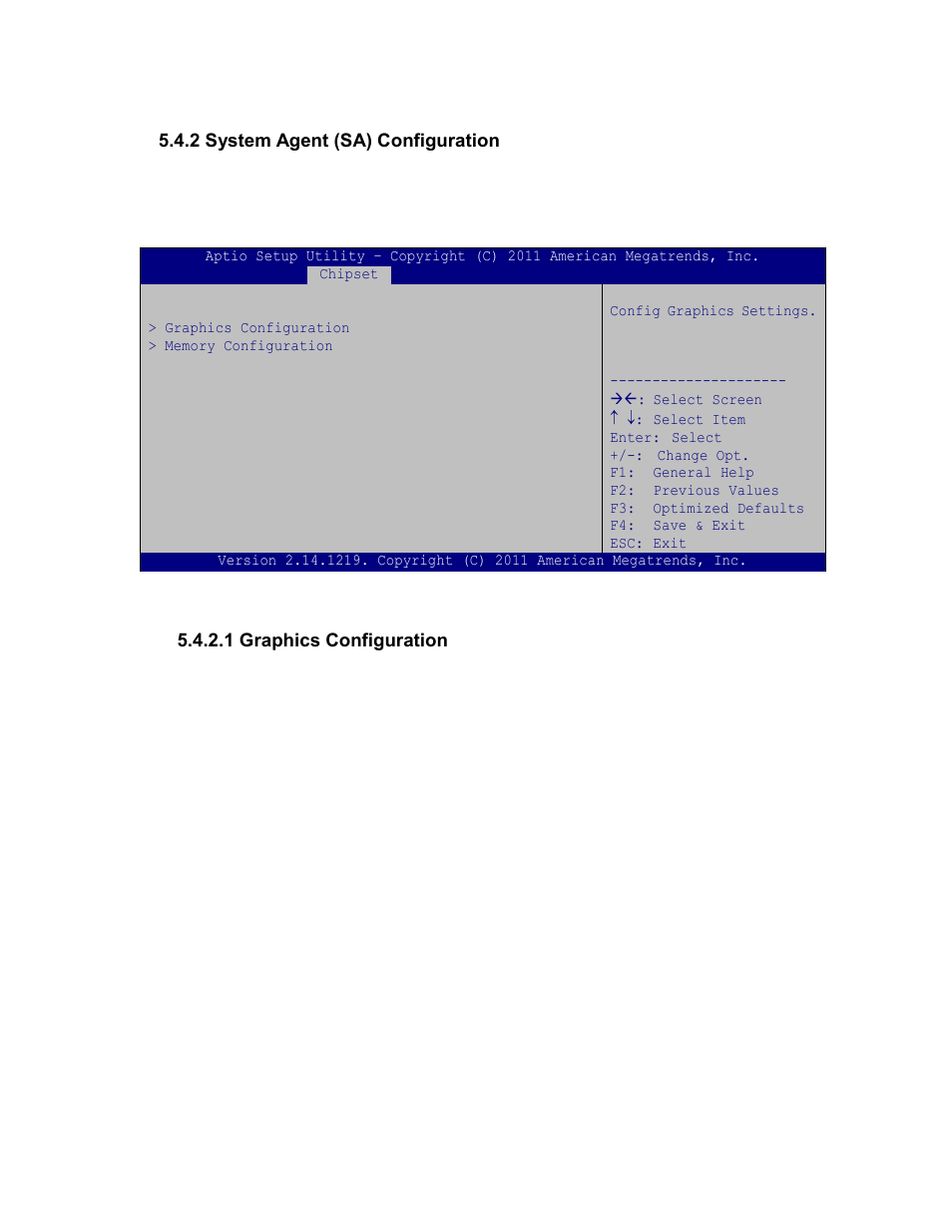 2 system agent (sa) configuration, 1 graphics configuration | Maple Systems PC419C User Manual | Page 99 / 133