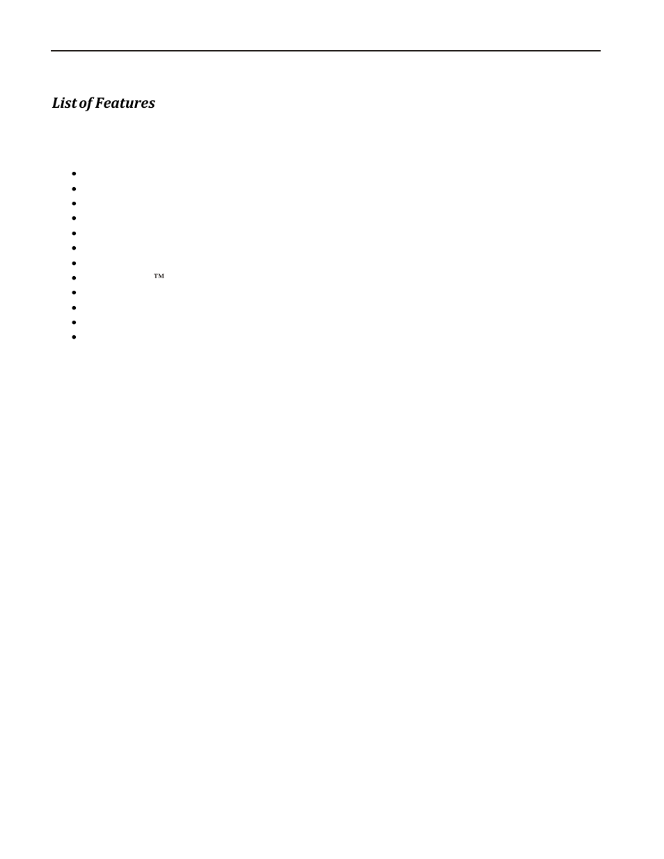 Ist of, Eatures, List of features | Maple Systems PC110CF User Manual | Page 6 / 22