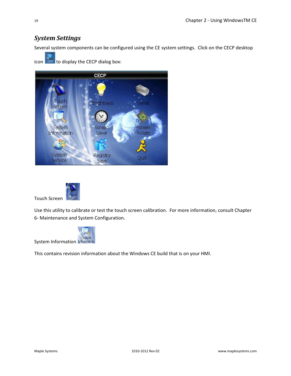 System settings | Maple Systems OMI5100A-CE User Manual | Page 23 / 38