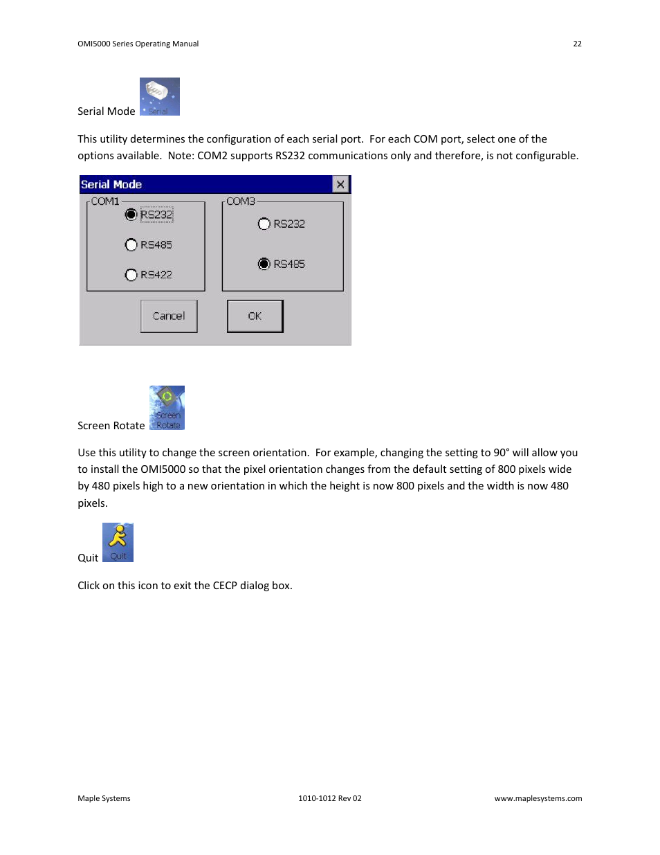 Maple Systems OMI5100A-CE User Manual | Page 26 / 38