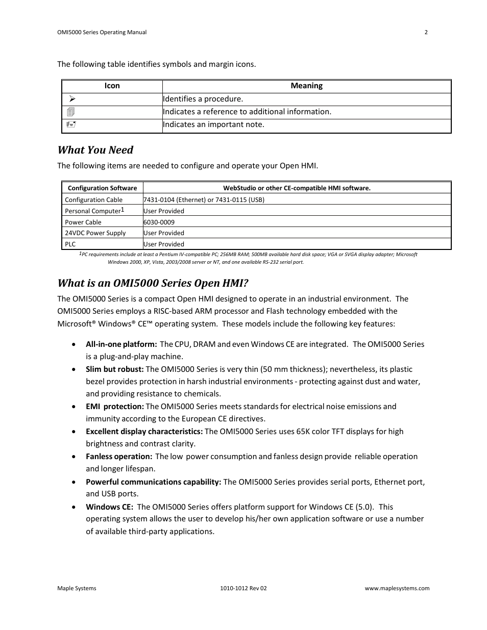 What you need, What is an omi5000 series open hmi | Maple Systems OMI5100A-CE User Manual | Page 6 / 38