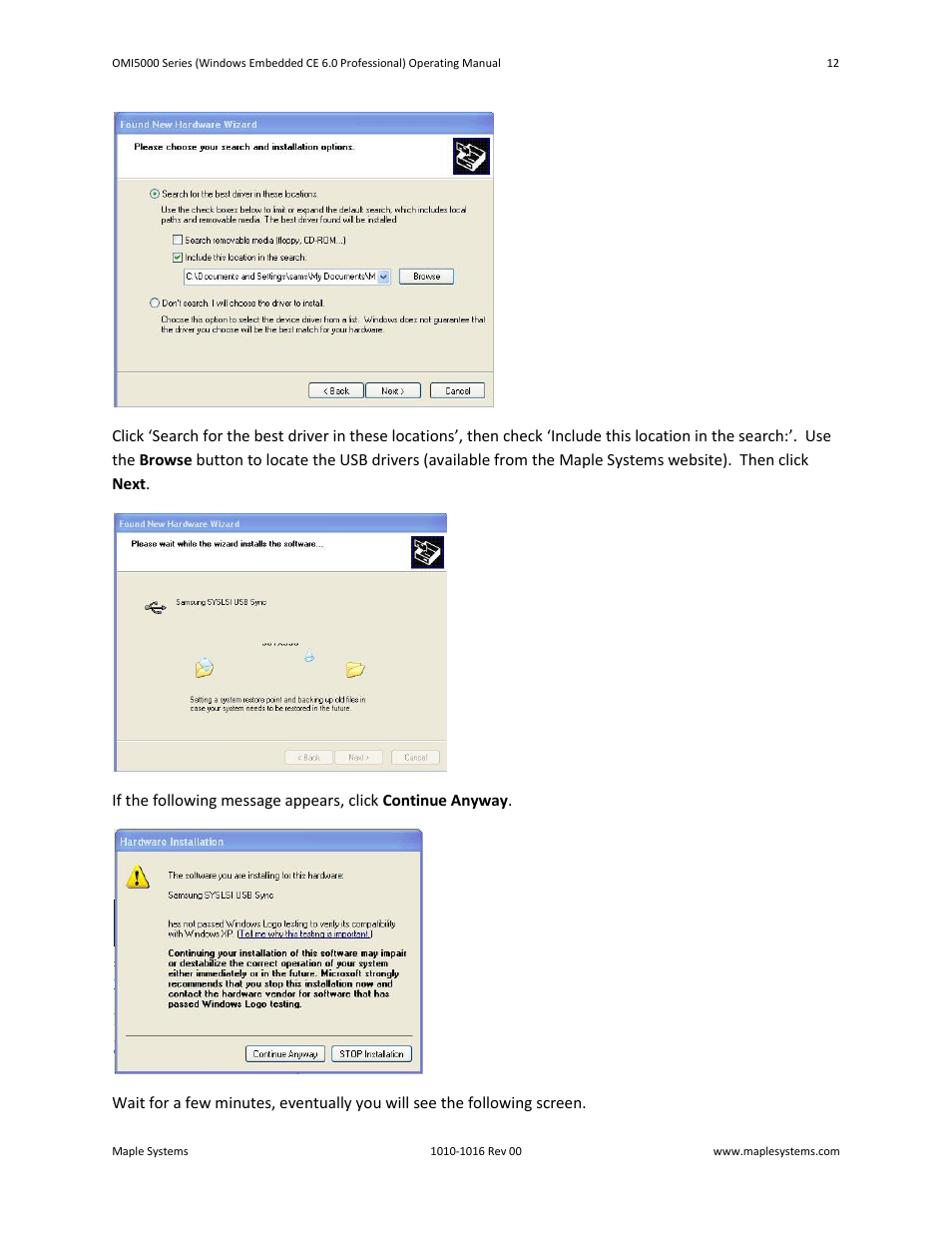 Maple Systems Windows CE Embedded 6.0 Professional Edition User Manual | Page 16 / 40