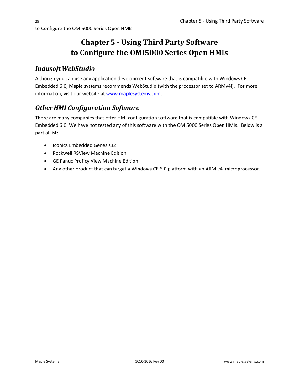 Indusoft webstudio, Other hmi configuration software | Maple Systems Windows CE Embedded 6.0 Professional Edition User Manual | Page 33 / 40