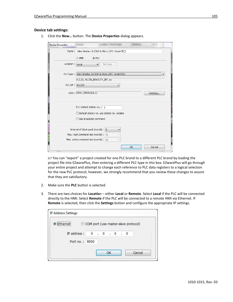 Device tab settings | Maple Systems 5000HD Series User Manual | Page 111 / 264