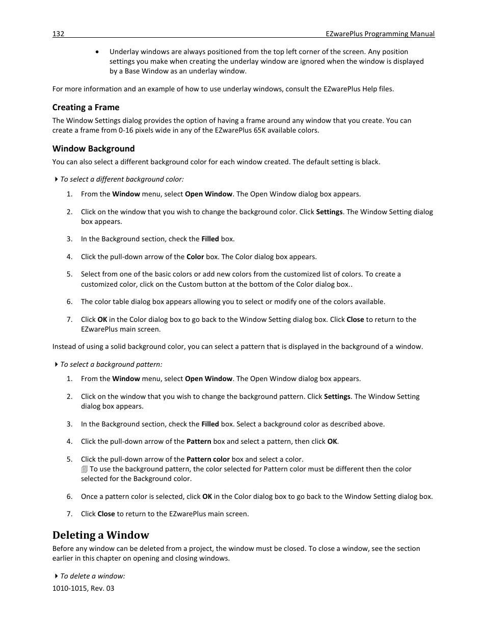 Creating a frame, Window background, Deleting a window | Maple Systems 5000HD Series User Manual | Page 138 / 264