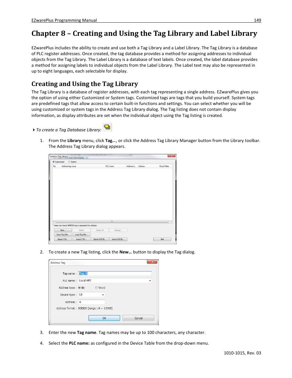 Creating and using the tag library | Maple Systems 5000HD Series User Manual | Page 155 / 264