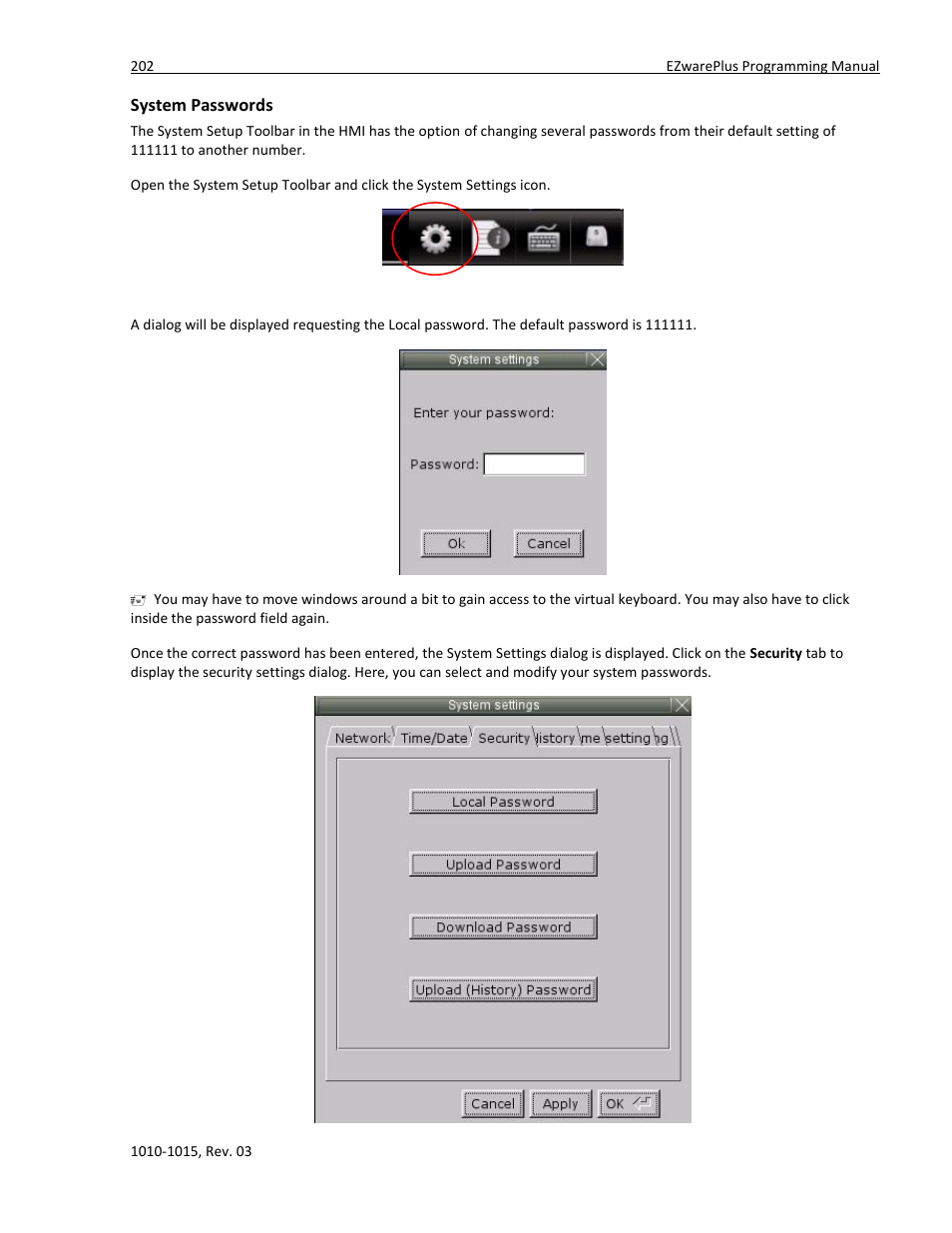 System passwords | Maple Systems 5000HD Series User Manual | Page 208 / 264
