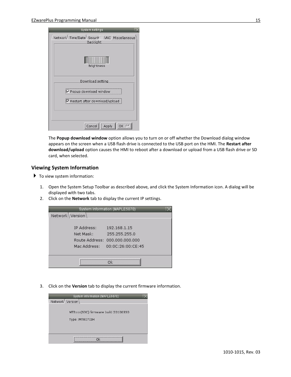 Viewing system information | Maple Systems 5000HD Series User Manual | Page 21 / 264