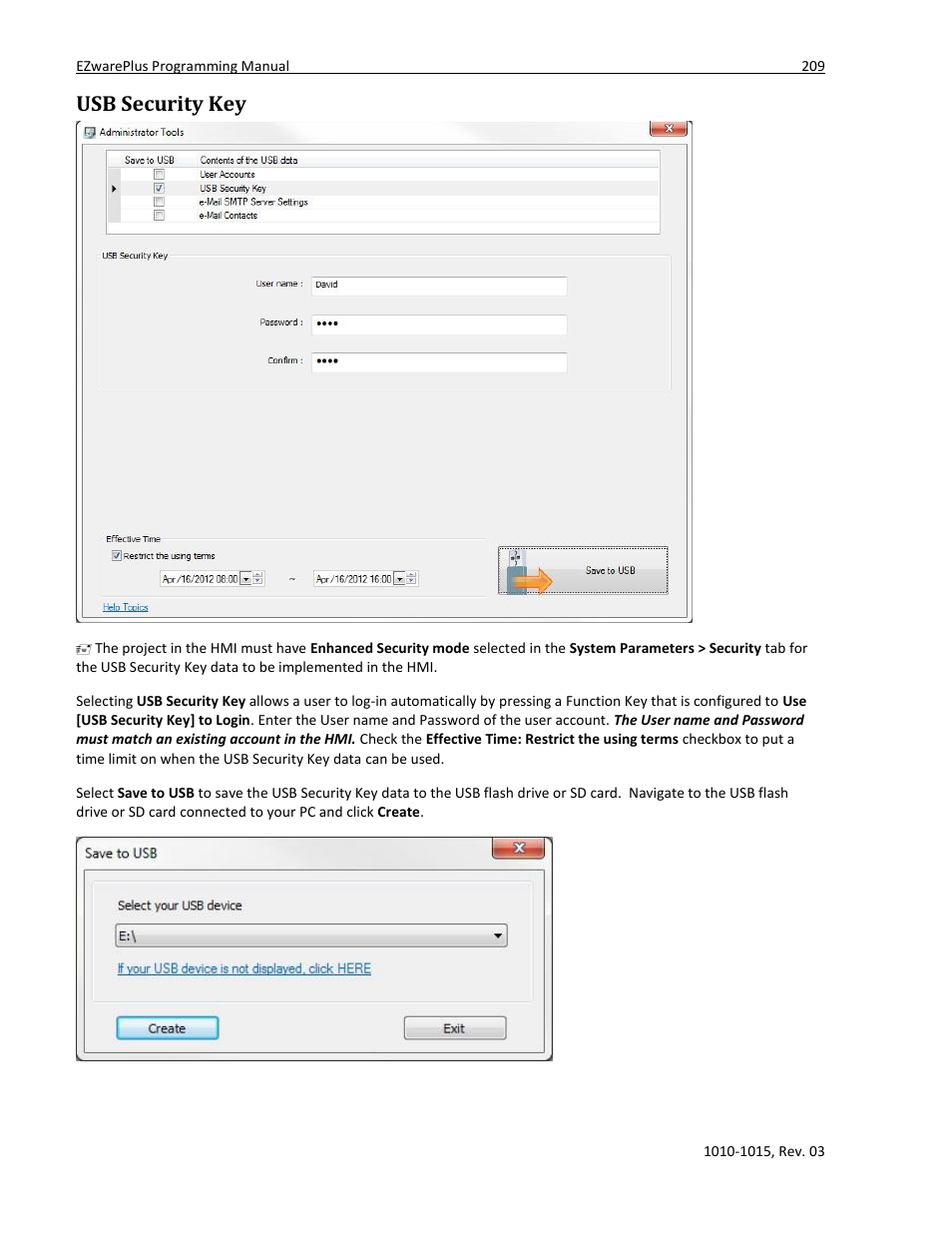 Usb security key | Maple Systems 5000HD Series User Manual | Page 215 / 264