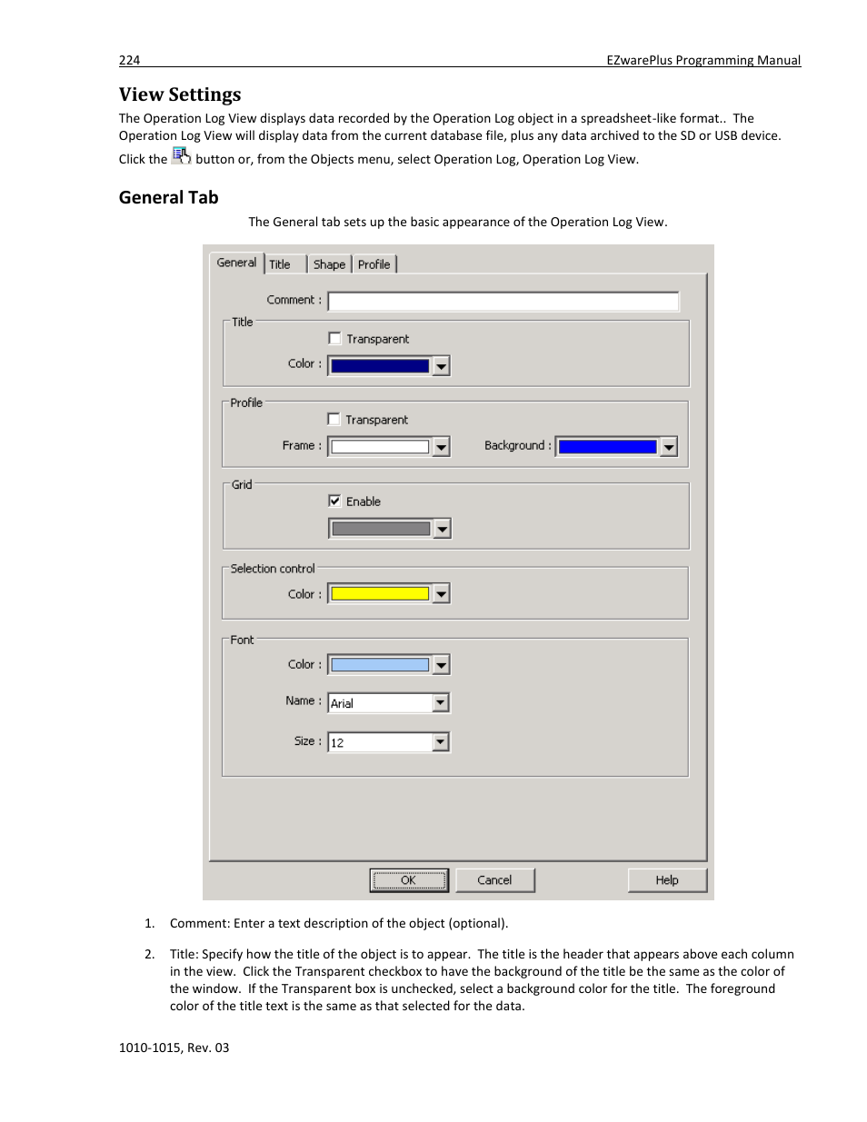 View settings, General tab | Maple Systems 5000HD Series User Manual | Page 230 / 264