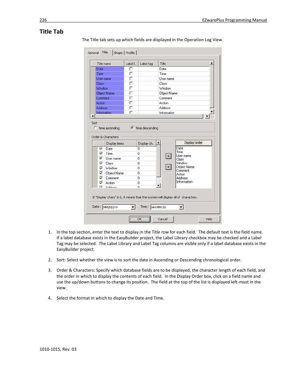 Title tab | Maple Systems 5000HD Series User Manual | Page 232 / 264