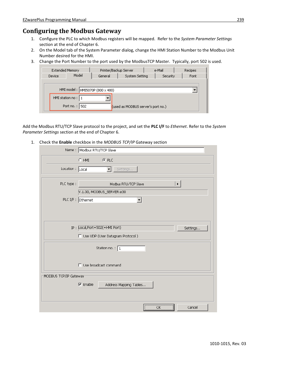 Configuring the modbus gateway | Maple Systems 5000HD Series User Manual | Page 245 / 264