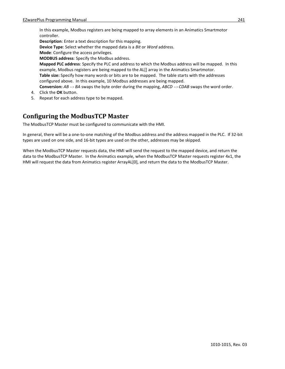 Configuring the modbustcp master | Maple Systems 5000HD Series User Manual | Page 247 / 264