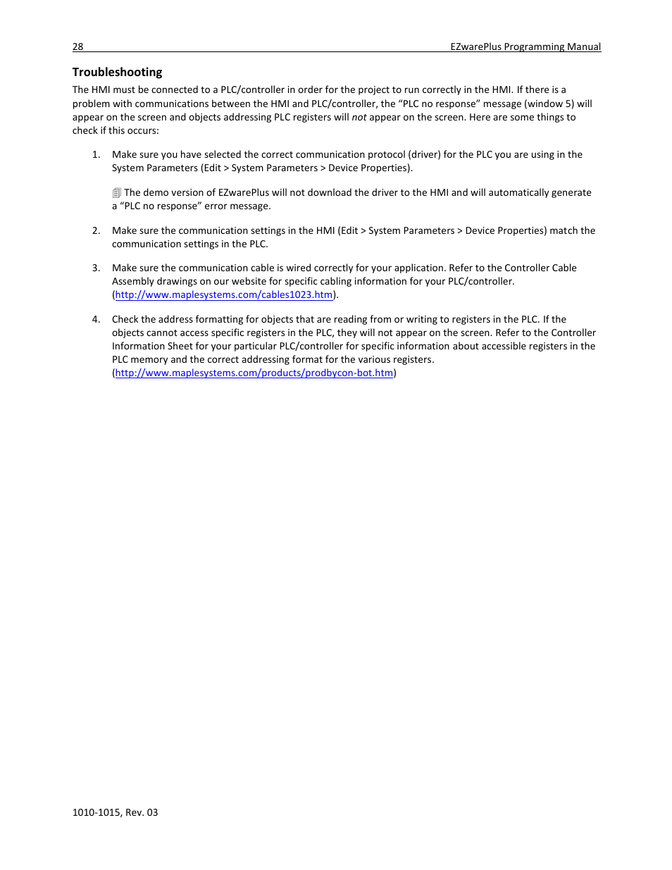 Troubleshooting | Maple Systems 5000HD Series User Manual | Page 34 / 264