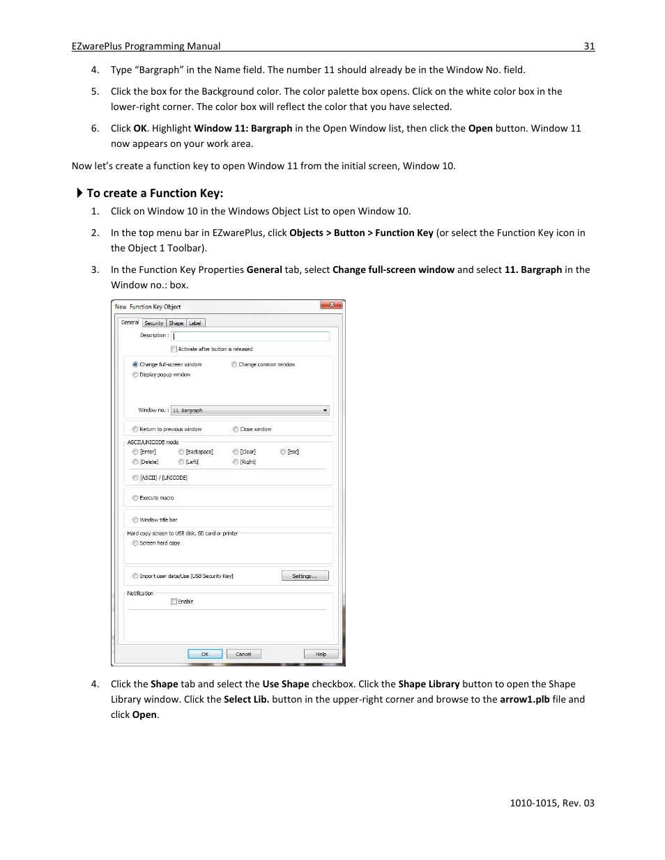 To create a function key | Maple Systems 5000HD Series User Manual | Page 37 / 264